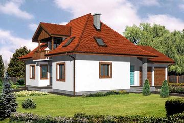  Projekt domu WB-3903 (KRA1081) - projekt domu parterowego z poddaszem - Zdjęcie 1