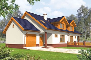  Projekt domu Melka G1 (bliźniak) (WRC1003) - projekt domu parterowego z poddaszem - Zdjęcie 1