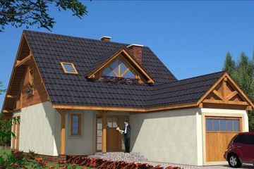  Projekt domu A-101 Dom szkieletowy (BBD1162) - projekt domu parterowego z poddaszem - Zdjęcie 1