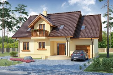 Projekt domu Alfeusz (WRW1177) - projekt domu parterowego z poddaszem - Zdjęcie 1
