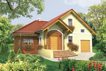  Projekt domu Ksenia G1 (WRC2335) - projekt domu parterowego z poddaszem - Zdjęcie 1