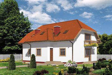  Projekt domu WB-3410 (KRA1112) - projekt domu parterowego z poddaszem - Zdjęcie 1