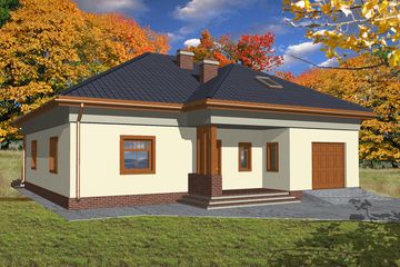  Projekt domu Ludwik z garażem 1-st. [A] (WRF1027) - projekt domu parterowego z poddaszem - Zdjęcie 1