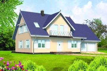  Projekt domu Paulina drewniany (WAN1035) - projekt domu parterowego z poddaszem - Zdjęcie 1