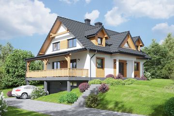  Projekt domu Chroślice (KRP1455) - projekt domu parterowego z poddaszem - Zdjęcie 1