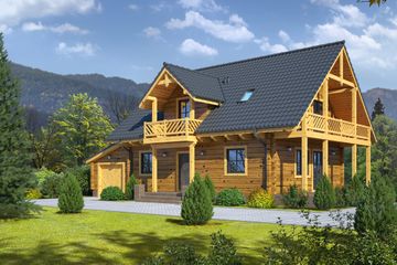  Projekt domu Dziekanowice 7dw (KRP1456) - projekt domu parterowego z poddaszem - Zdjęcie 1