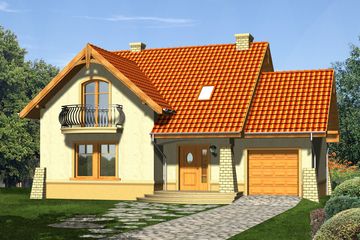  Projekt domu Laguna z garażem 1 stanowiskowym (WRN1114) - projekt domu parterowego z poddaszem - Zdjęcie 1