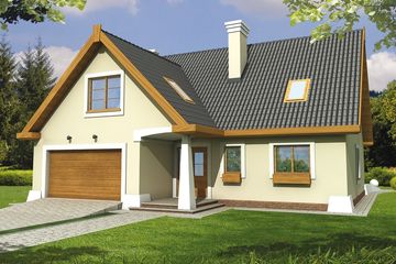  Projekt domu Lilia 2A 2-garaże (WRD1199) - projekt domu parterowego z poddaszem - Zdjęcie 1