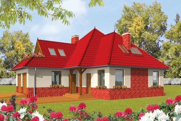  Projekt domu Delfina II G2 (WRC1349) - projekt domu parterowego z poddaszem - Zdjęcie 1