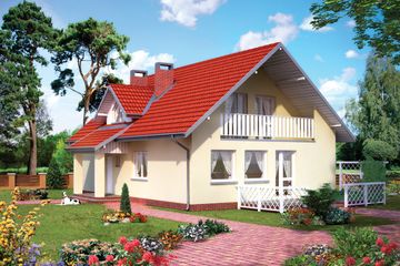  Projekt domu Orion - murowana – ceramika (KRD2417) - projekt domu parterowego z poddaszem - Zdjęcie 1