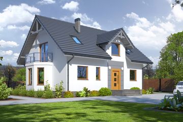  Projekt domu Miechów e3 (KRP1501) - projekt domu parterowego z poddaszem - Zdjęcie 1