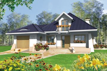  Projekt domu Milena II G1 (WRC1012) - projekt domu parterowego z poddaszem - Zdjęcie 1