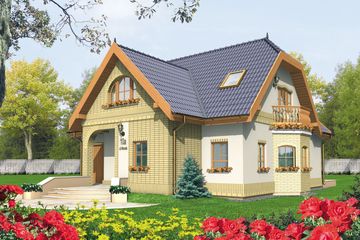  Projekt domu Mirabelka G1 (WRC1018) - projekt domu parterowego z poddaszem - Zdjęcie 1