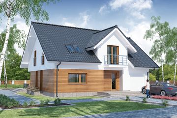  Projekt domu Nazaria (WRW1179) - projekt domu parterowego z poddaszem - Zdjęcie 1