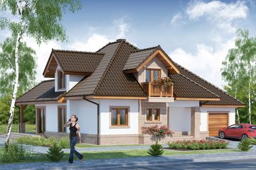  Projekt domu Delos (WRW1180) - projekt domu parterowego z poddaszem - Zdjęcie 1