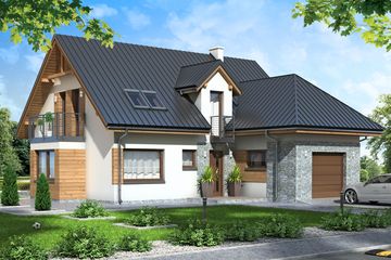  Projekt domu w Alabamie 3 (KRN1047) - projekt domu parterowego z poddaszem - Zdjęcie 1