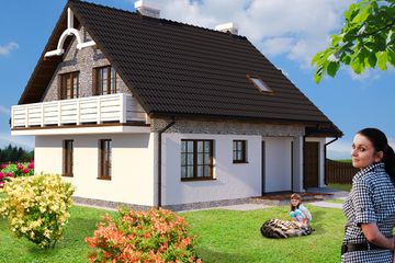  Projekt domu Różany Stok 59 (KRN1009) - projekt domu parterowego z poddaszem - Zdjęcie 1