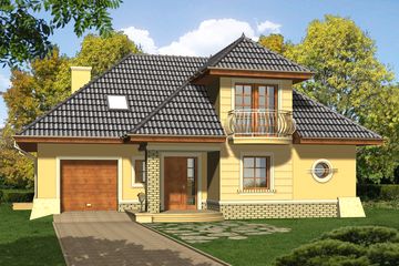  Projekt domu Grafika (WRN1134) - projekt domu parterowego z poddaszem - Zdjęcie 1