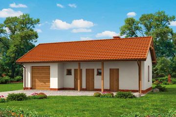  Projekt garażu G222 garaż jednostanowiskowy z pomieszczeniami gospodarczymi (SLN1461) - projekt garażu parterowego - Zdjęcie 1