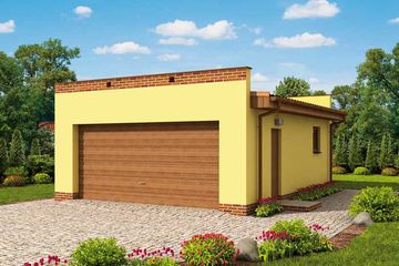  Projekt garażu G2a garaż dwustanowiskowy (SLN1463) - projekt garażu parterowego - Zdjęcie 1