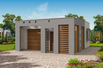  Projekt garażu G21A garaż jednostanowiskowy z pomieszczeniami gospodarczymi (SLN1465) - projekt garażu parterowego - Zdjęcie 1