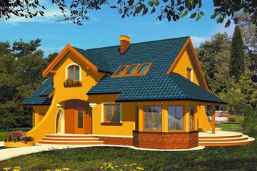  Projekt domu Odyseusz I (WRH1060) - projekt domu parterowego z poddaszem - Zdjęcie 1