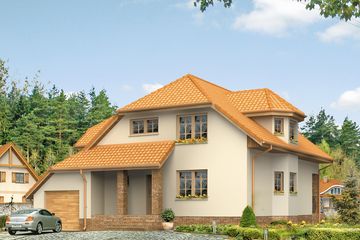  Projekt domu Topola 2 (BSA1086) - projekt domu parterowego z poddaszem - Zdjęcie 1