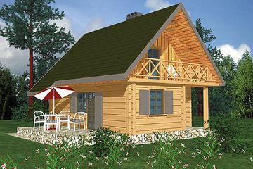  Projekt domu BR 025 (KRG1070) - projekt domu parterowego z poddaszem - Zdjęcie 1