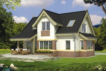  Projekt domu Walia wesja A z pojedynczym garażem (WRD1220) - projekt domu parterowego z poddaszem - Zdjęcie 1