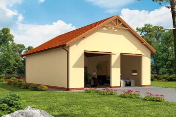  Projekt garażu G243 garaż dwustanowiskowy (SLN1477) - projekt garażu parterowego - Zdjęcie 1
