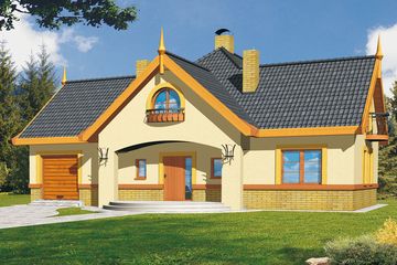  Projekt domu Rozmaryn wersja A z pojedynczym garażem (WRD1171) - projekt domu parterowego z poddaszem - Zdjęcie 1