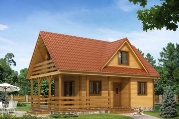  Projekt domu letniskowego Poziomka dr-S (BSA1090) - projekt domu parterowego z poddaszem - Zdjęcie 1