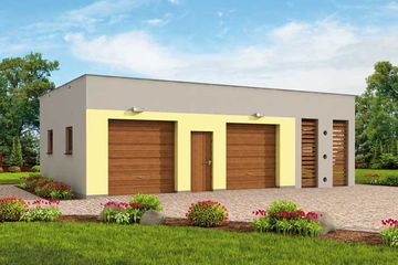  Projekt garażu G254 garaż dwustanowiskowy z werandą (SLN1484) - projekt garażu parterowego - Zdjęcie 1