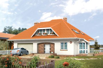  Projekt domu Huragan 2 (BSA1243) - projekt domu parterowego z poddaszem - Zdjęcie 1