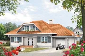  Projekt domu Huragan 3 (BSA1244) - projekt domu parterowego z poddaszem - Zdjęcie 1