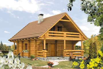  Projekt domu letniskowego Gwarek bal (BSA1247) - projekt domu letniskowego parterowego z poddaszem - Zdjęcie 1