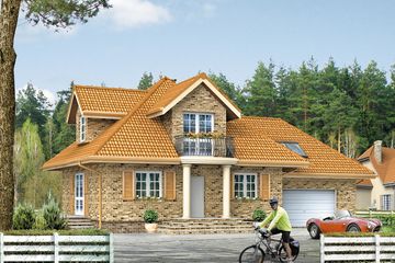  Projekt domu Bryza 4 (BSA1249) - projekt domu parterowego z poddaszem - Zdjęcie 1