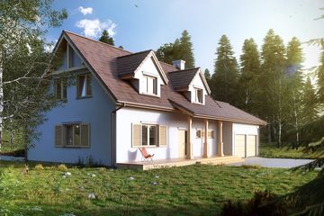  Projekt domu Combo 2 (BSA1250) - projekt domu parterowego z poddaszem - Zdjęcie 1