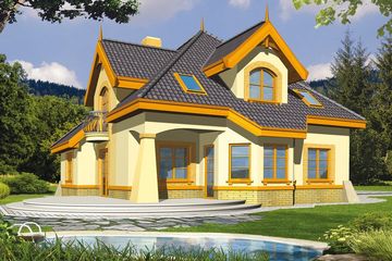  Projekt domu Rumianek 2A 2 garaże (WRD1172) - projekt domu parterowego z poddaszem - Zdjęcie 1