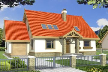  Projekt domu Lilia B garaż (WRD1065) - projekt domu parterowego z poddaszem - Zdjęcie 1