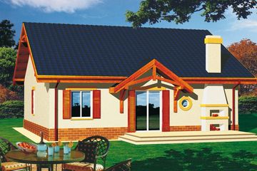  Projekt domu Magda wersja A bez garażu (WRD1066) - projekt domu parterowego z poddaszem - Zdjęcie 1