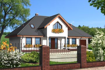  Projekt domu Paryż LMP113 (WRB1170) - projekt domu parterowego z poddaszem - Zdjęcie 1