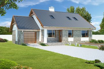  Projekt domu Dortmund LMP126 (WRB1171) - projekt domu parterowego z poddaszem - Zdjęcie 1