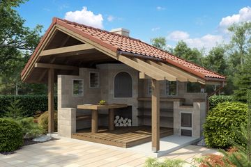  Projekt altany Wędzarnia W04 (KRH1271) - projekt altany parterowego - Zdjęcie 1