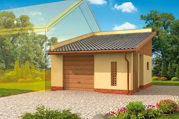  Projekt garażu GP9 garaż dostawiany (SLN1497) - projekt garażu parterowego - Zdjęcie 1