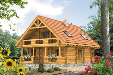  Projekt domu letniskowego Konwalia bal (BSA1254) - projekt domu letniskowego parterowego z poddaszem - Zdjęcie 1