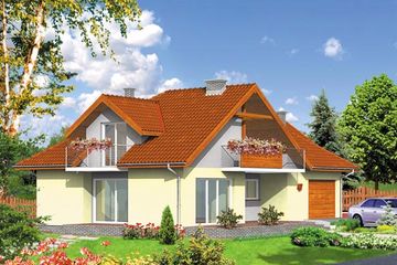  Projekt domu WB-0051 (KRA3613) - projekt domu parterowego z poddaszem - Zdjęcie 1