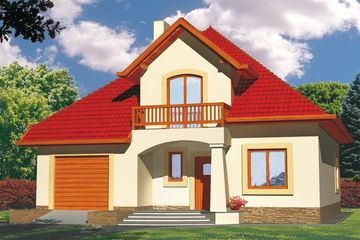  Projekt domu Sara A garaż (WRD1153) - projekt domu parterowego z poddaszem - Zdjęcie 1