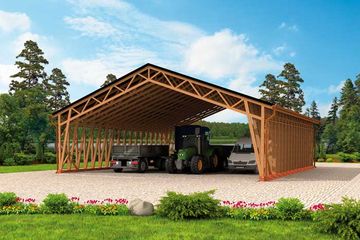  Projekt wiaty garażowej G263 Wiata garażowa (SLN1501) - projekt wiaty parterowego - Zdjęcie 1