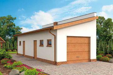  Projekt garażu G1m bis 2 garaż jednostanowiskowy (SLN1505) - projekt garażu parterowego - Zdjęcie 1